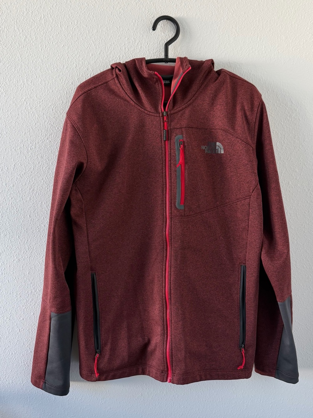 The North Face Men's Burgundy Hooded Full-Zip Performance Jacket